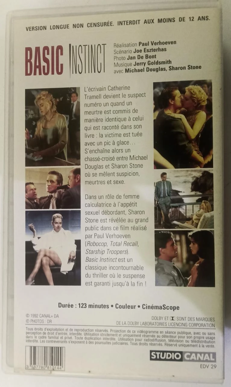 Basic Instinct Sharon Stone en Michael Douglas op VHS – photo 4